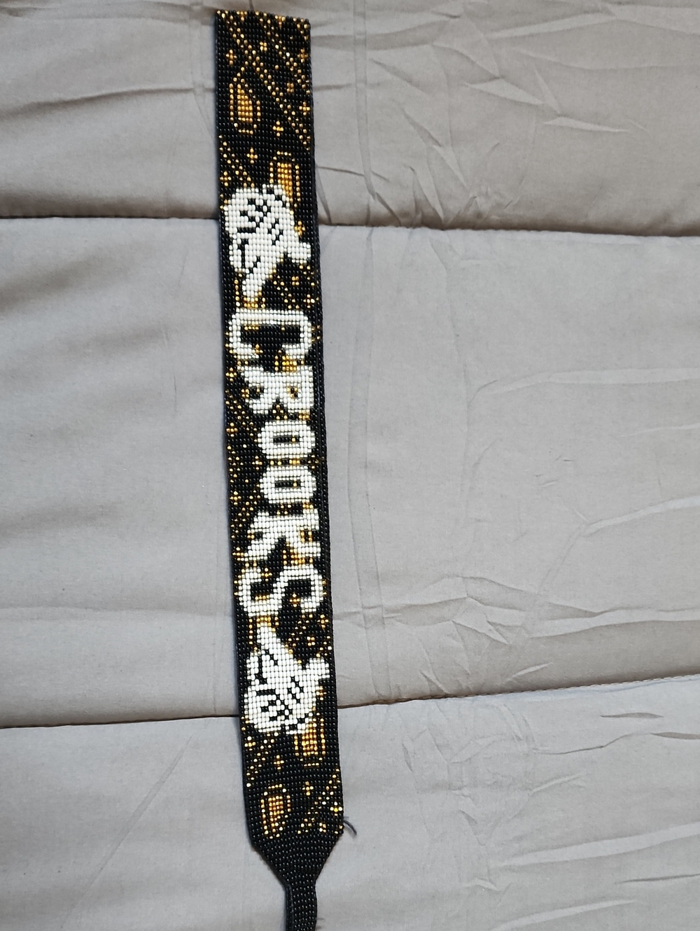 Beaded 'Crooks' Black, White & Gold Bracelet